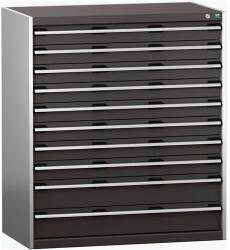bott Műhely fiókos szekrény Bott Cubio 200, 120 x 105 x 65 cm, 10 fiókos, szürke-antracit