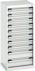 bott Műhely fiókos szekrény Bott Cubio, 120 x 52, 5 x 52, 5 cm, 10 fiókos, szürke-szürke
