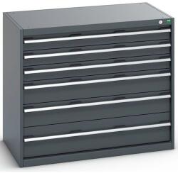 bott Műhely fiókos szekrény Bott Cubio 200, 90 x 105 x 65 cm, 6 fiókos, antracit-antracit