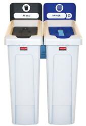 Rubbermaid Slim Jim szelektív hulladékgyűjtő sziget 174 l, fekete-kék_NL