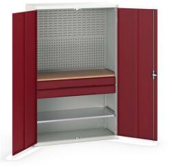 bott Fiókos műhelyszekrény Bott Verso, 200 x 130 x 55 cm, 1 polc, 2 fiók, szürke-piros