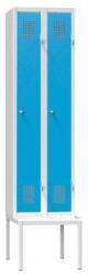 Polak Fém szekrény padon, 2 ajtós, 500 x 500 x 2080 mm, szürkéskék