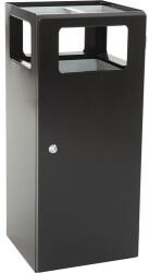 V-Part Hamutartós szemetesoszlop, masszív alapon, fekete