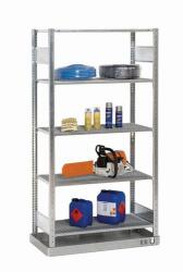 Schulte Design Fém polcállvány, alapkivitel, 200 x 106 x 53, 5 cm, 1 300 kg, 5 polccal, ezüst