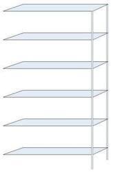 Schulte Design Ogmios fém polcállvány, hozzáépíthető, 250 x 130 x 30 cm, 1700 kg, 6 polc, 150 kg/polc, horganyzott