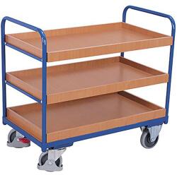 Variofit Polcos kocsi, 250 kg-ig, 3 polc emelt élekkel, 99 x 106 x 60 cm, kék