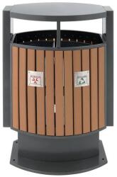 VEPA BINS Kültéri szelektív hulladékgyűjtő, 2x39 l, fa
