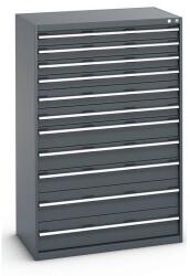 bott Műhely fiókos szekrény Bott Cubio 200, 160 x 105 x 65 cm, 11 fiókos, antracit-antracit