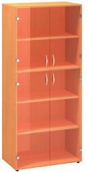 Alfa Office Alfa 500 magas, széles szekrény, 178 x 80 x 45, 8 cm, üvegajtóval, bükk Bavaria mintázat