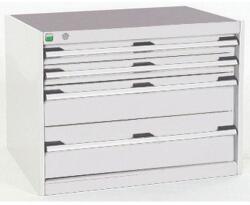 bott Műhely fiókos szekrény Bott Cubio, 60 x 80 x 75 cm, 4 fiókos, szürke-szürke