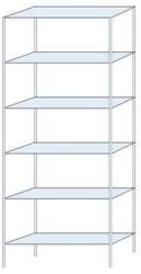 Schulte Design Ogmios fém polcállvány, alapkivitel, 250 x 100 x 30 cm, 1700 kg, 6 polc, 150 kg/polc, horganyzott