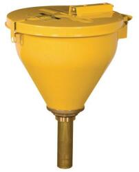 Justrite Fém tölcsér Justrite fedéllel gyúlékony anyagokra, átmérője 27 cm, hossza 16 cm, sárga