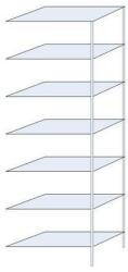 Schulte Design Ogmios fém polcállvány, hozzáépíthető, 300 x 100 x 50 cm, 2300 kg, 7 polc, 250 kg/polc, horganyzott