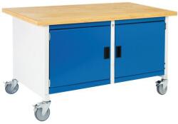 bott Cubio Storage mobil műhelyasztal, 84 x 150 x 75 cm, 2 szekrény, multiplex, szürke-kék