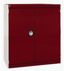 bott Cubio műhelyszekrény, 90 x 80 x 52, 5 cm, perforált ajtó, szürke-piros