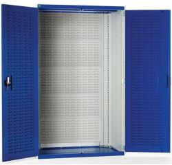 bott Műhelyszekrények perforált panelekkel doboz/doboztartókhoz, 120 x 105 x 65 cm, szürke-kék