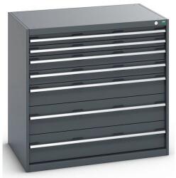 bott Műhely fiókos szekrény Bott Cubio 200, 100 x 105 x 75 cm, 7 fiókos, antracit-antracit