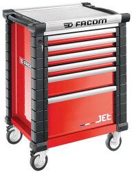 FACOM Szerszámos műhelykocsi JETM3, 6 fiókos, piros