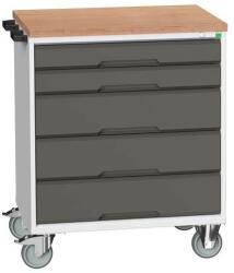 bott Verso mobil íróasztal fiókokkal, 98 x 80 x 60 cm, 5 fiókos, multiplex, szürke-antracit