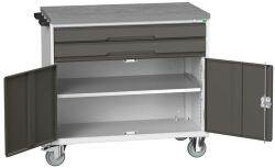 bott Verso mobil íróasztal fiókokkal, 98 x 105 x 60 cm, 2 fiók, szekrény, linóleum, szürke-antracit