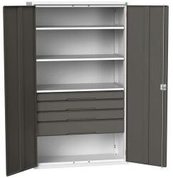 bott Műhelyszekrény fiókos Bott Verso, 200 x 130 x 55 cm, 3 polc, 4 fiók, szürke-antracit