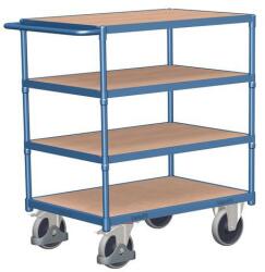 Variofit Polcos kocsi fogantyúval, 500 kg-ig, 4 polcos, 123, 5 x 139 x 80 cm, kék