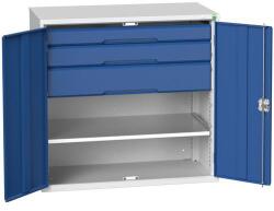 bott Fiókos műhelyszekrény Bott Verso, 100 x 105 x 55 cm, 1 polc, 3 fiók, szürke-kék