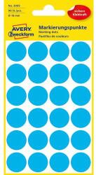 Avery Zweckform kerek öntapadós címke, papír, átmérő: 18 mm, kék