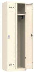 Vinco hegesztett öltözőszekrény, 2 rekeszes, 300 mm, hengerzárral, bézs/bézs