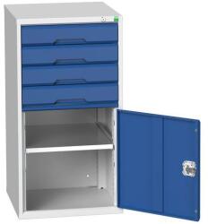 bott Műhely fiókos szekrény Bott Verso, 100 x 52, 5 x 55 cm, 4 fiók, 1 szekrény, szürke-kék