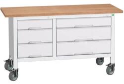 bott Mobil műhelyasztal Bott Verso Storage, 150 x 60 x 83 cm, multiplex, 3 fiókos, szürke-szürke
