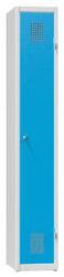 Polak Fém szekrény, 1 rekeszes, 1850 x 400 x 500 mm, szürke/kék