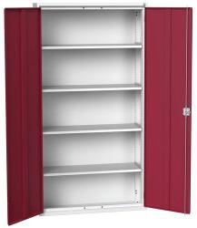 bott Műhelyszekrény polcokkal Bott Verso, 200 x 105 x 35 cm, 4 polc, szürke-piros