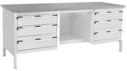 bott Műhelyasztal Bott Cubio Tároló, 84 x 200 x 75 cm, 6 fiók, polcok, linóleum, szürke-szürke