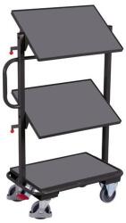 Cordes Polcos kocsi ferde polcokkal, 3 polc, szürke