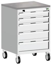 bott Cubio mobil komód, 99 x 65 x 65 cm, 5 fiókos, linóleum, szürke-kék