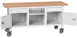 bott Mobil műhelyasztal Bott Verso Storage, 175 x 60 x 83 cm, multiplex, 2 fiók, 1 polc, 2 szekrény, szürke-szürke