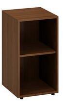 Alfa Office Alfa 500 alacsony, keskeny szekrény, 73, 5 x 40 x 45 cm, nyitott, dió mintázat