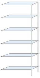 Schulte Design Taranis fém polcállvány, hozzáépíthető, 250 x 100 x 30 cm, 1320 kg, 6 polccal, ezüst