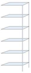 Schulte Design Taranis fém polcállvány, hozzáépíthető, 250 x 75 x 30 cm, 660 kg, 6 polccal, ezüst