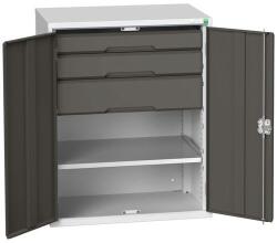 bott Műhelyszekrény fiókokkal Bott Verso, 100 x 80 x 55 cm, 1 polc, 3 fiók, szürke-antracit