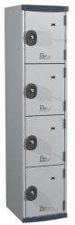 Acial hegesztett öltözőszekrény, 1 oszlopban 4 rekesszel, 400 mm, hengerzárral, szürke/szürke