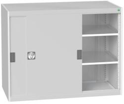 bott Műhelyszekrény tolóajtókkal, 100 x 130 x 65 cm, 2 polccal, szürke-szürke