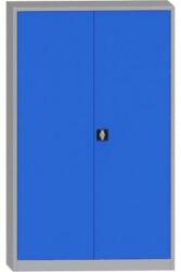 Kovona Hegesztett fém műhelyszekrény, 195 x 120 x 60 cm, 4 polc, teherbírás 100 kg/polc, szürke/világoskék