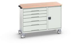 bott Karbantartó fiókos kocsi Bott Verso, 98 x 130 x 60 cm, 6 fiókos, szekrényes, multiplex, szürke-szürke