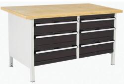 bott Műhelyasztal Bott Cubio Tároló, 84 x 150 x 75 cm, 6 fiókos, multiplex, szürke-antracit
