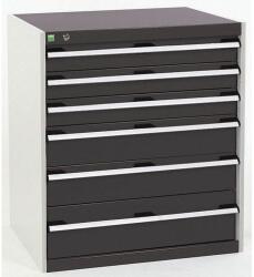 bott Műhely fiókos szekrény Bott Cubio, 90 x 80 x 75 cm, 6 fiókos, szürke-antracit