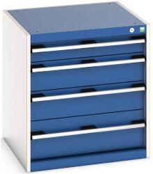 bott Műhely fiókos szekrény Bott Cubio, 70 x 65 x 65 cm, 4 fiókos, szürke-kék