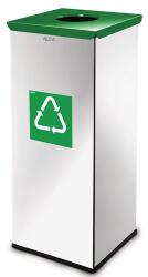 ALDA Prestige EKO Square fém szemétkosár szelektív hulladékgyűjtésre, 60 l űrtartalom, zöld