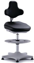 Bimossa Labster 9101 műhelyszék lábtartóval, siklóval, műbőr, fekete/szürke